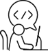 ICON_BLACK_Conversation-sideways-man-with-Screen