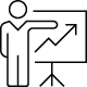 ICON_BLACK_Man pointing to Graph